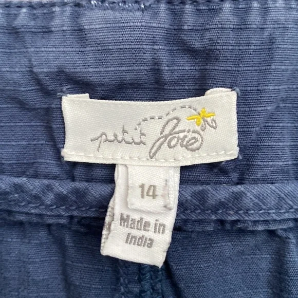 Petit Joie Blue Cotton Cargo Shorts - Picture 2 of 3